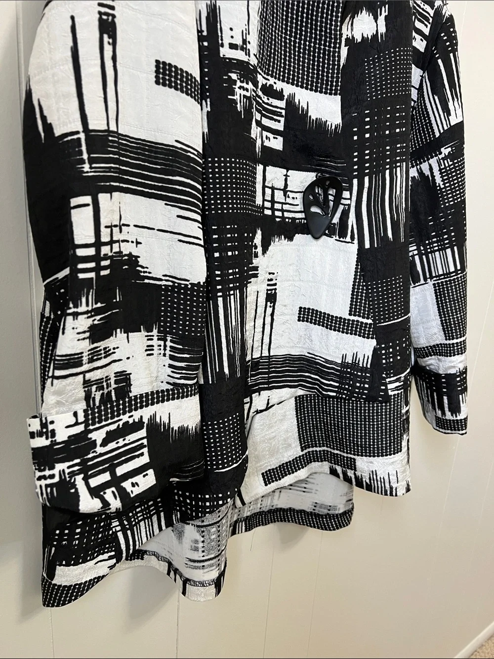 Joseph Ribkoff Asymmetrical Abstract Art Print Jacket Style 173820 Button 16